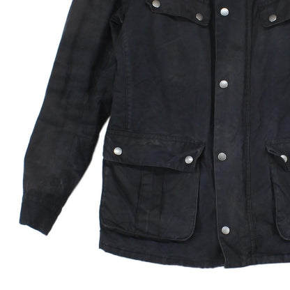Mens Waxed Jacket Full Zip Motorcycle Cotton