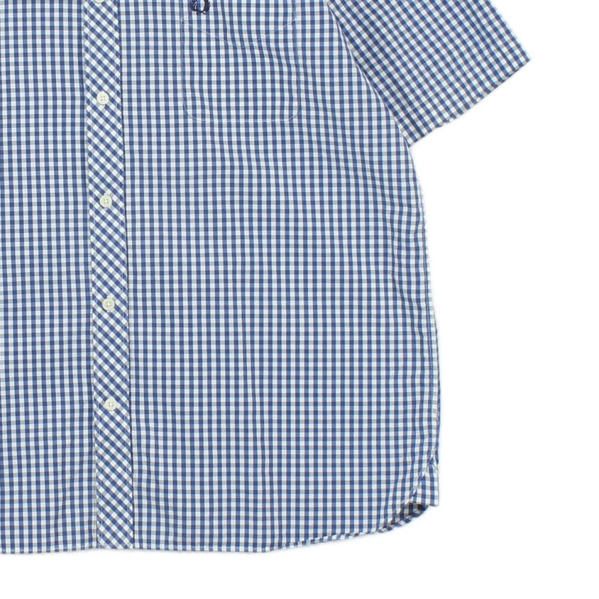 Mens Check Shirt Button Up Short Sleeve