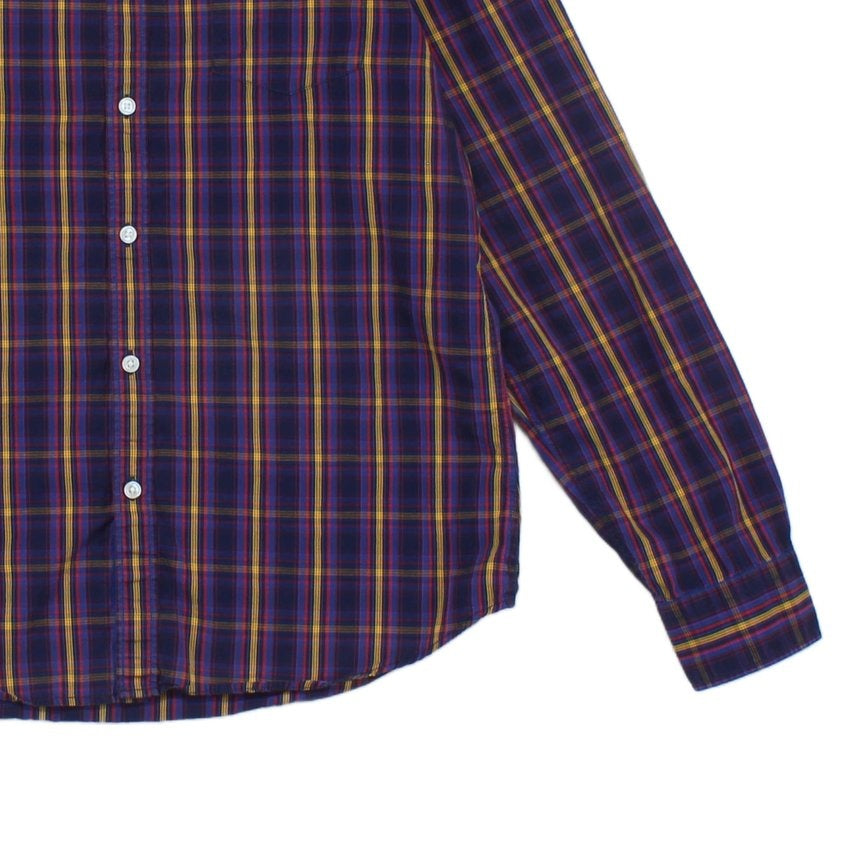Mens Check Shirt Slim Fit Button Up