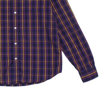 Mens Check Shirt Slim Fit Button Up