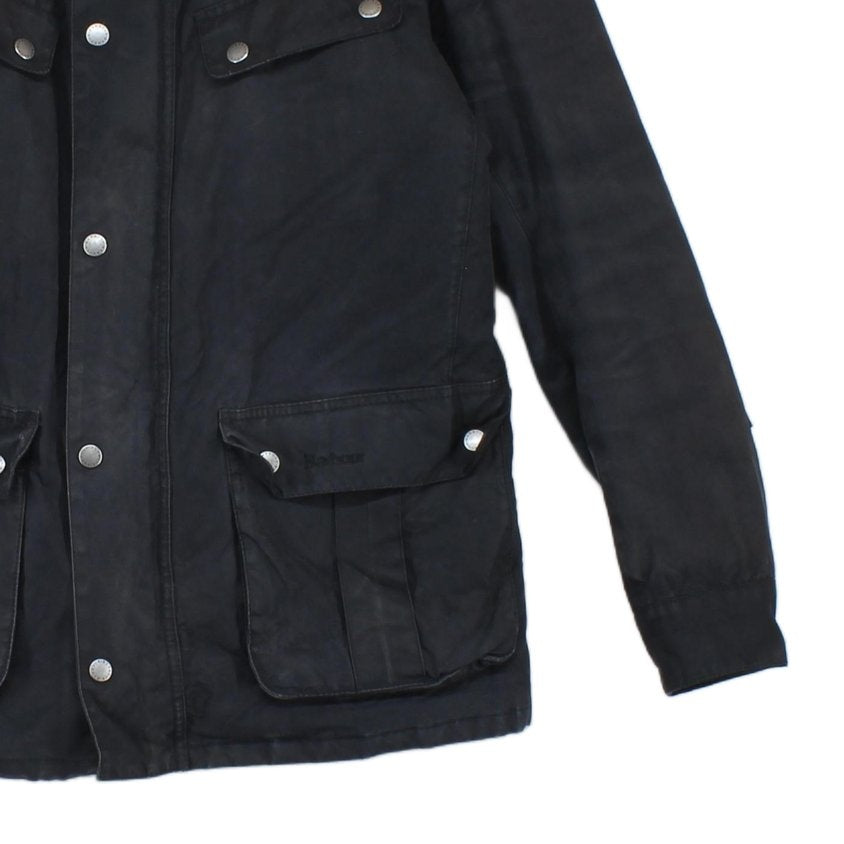 Mens Waxed Jacket Full Zip Motorcycle Cotton