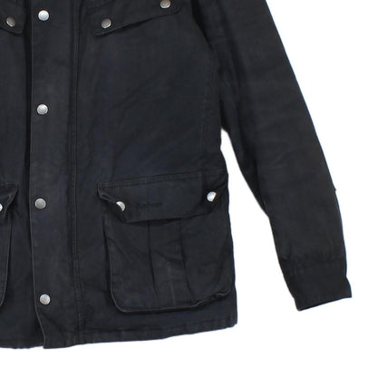 Mens Waxed Jacket Full Zip Motorcycle Cotton