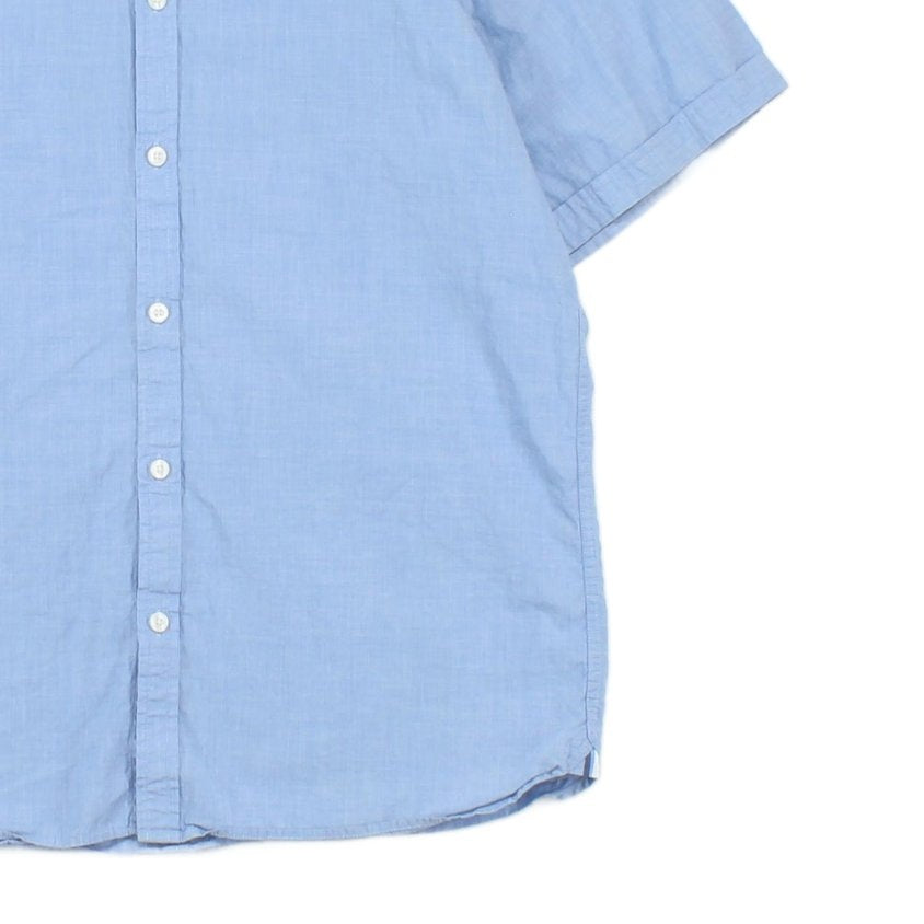 Mens Shirt Slim Fit Short Sleeve Button Up Collared
