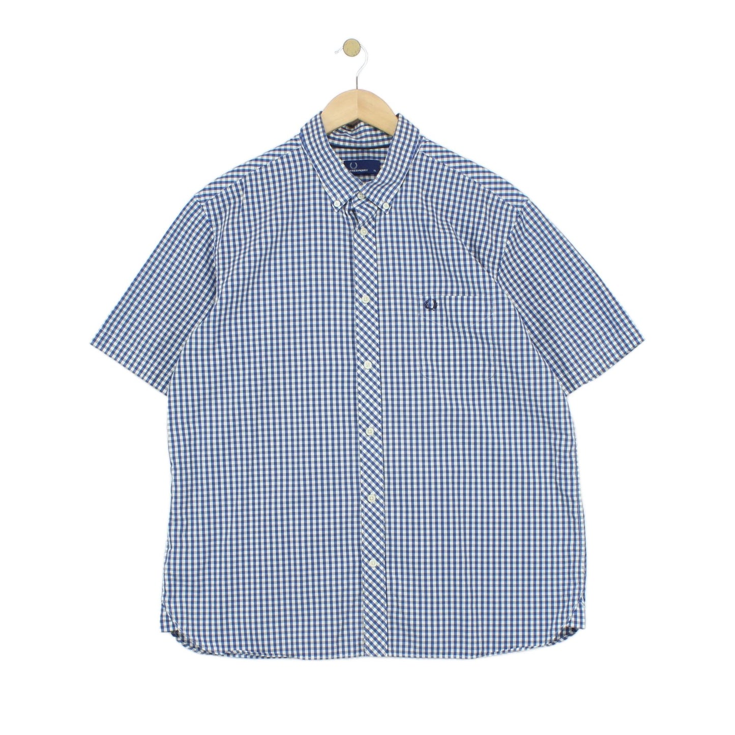 Mens Check Shirt Button Up Short Sleeve