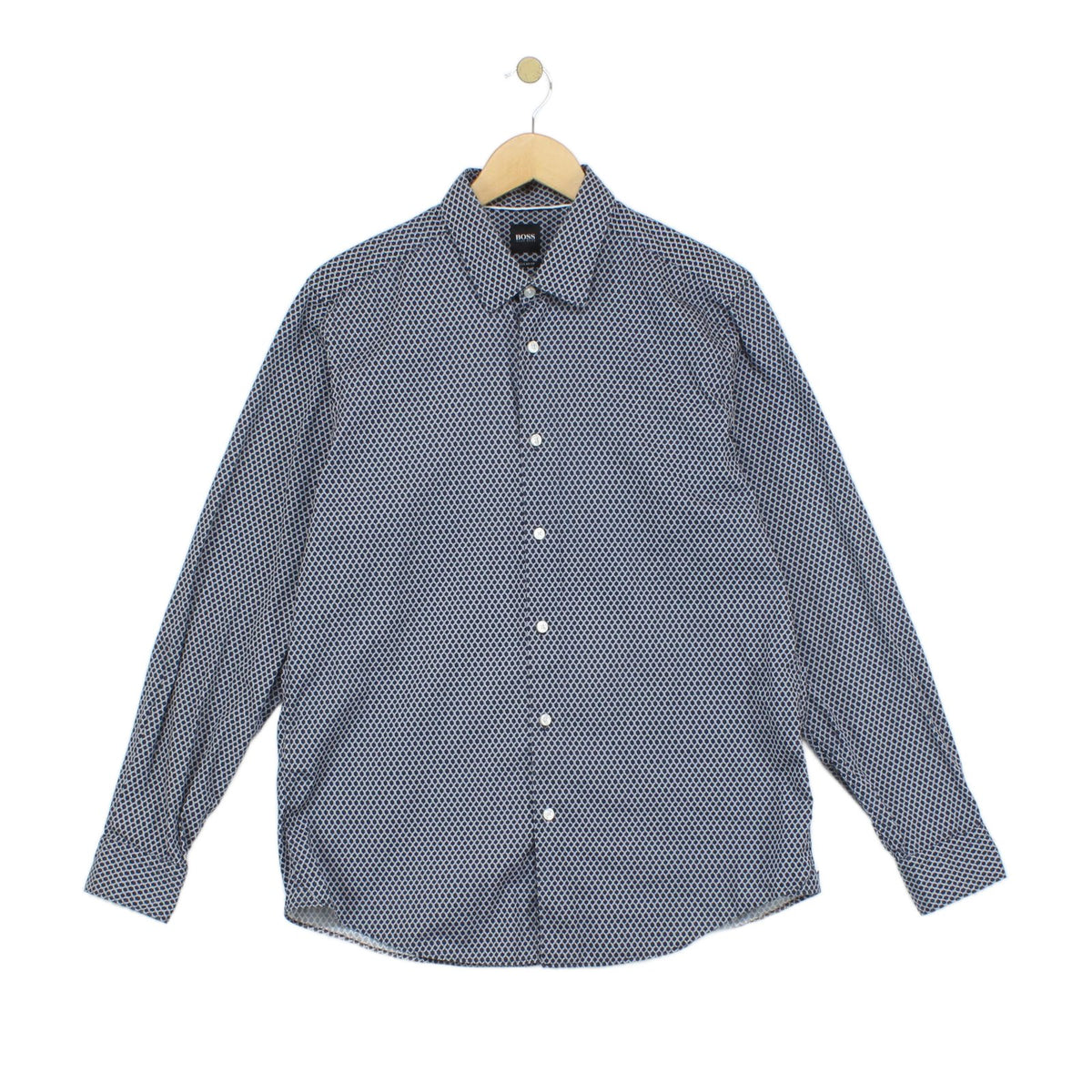 Mens Shirt Long Sleeve Button Up Pattern