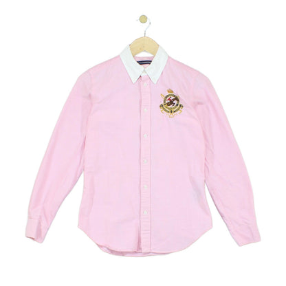 Womens Oxford Shirt Embroidered Logo Cotton
