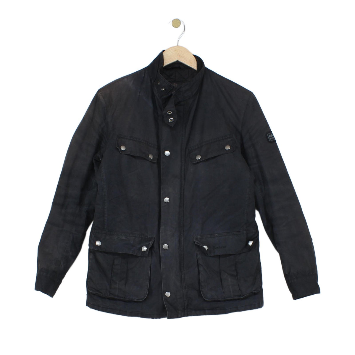 Mens Waxed Jacket Full Zip Motorcycle Cotton