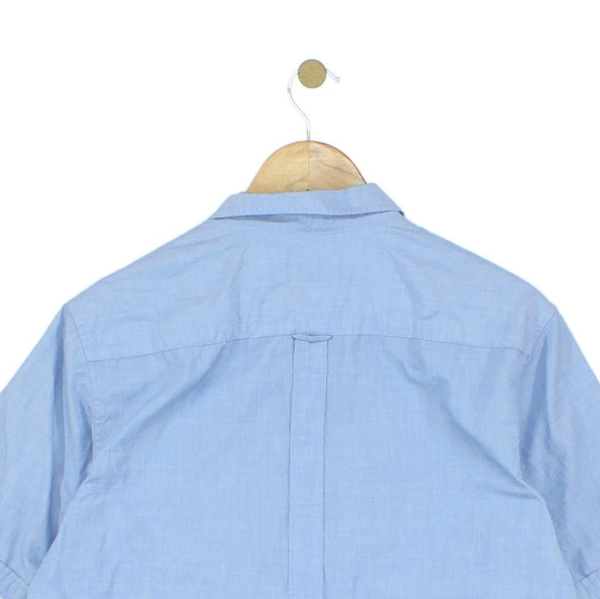 Mens Shirt Slim Fit Short Sleeve Button Up Collared