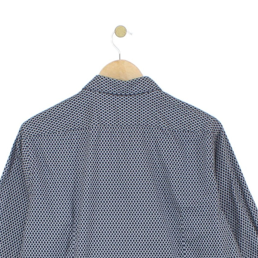 Mens Shirt Long Sleeve Button Up Pattern