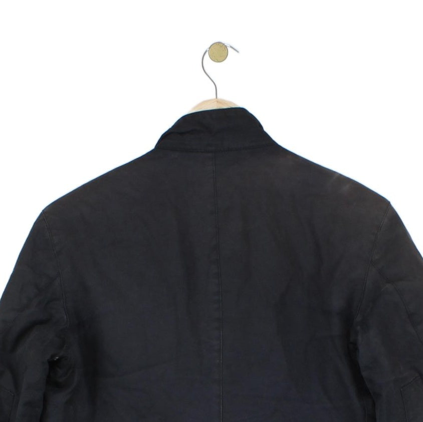 Mens Waxed Jacket Full Zip Motorcycle Cotton