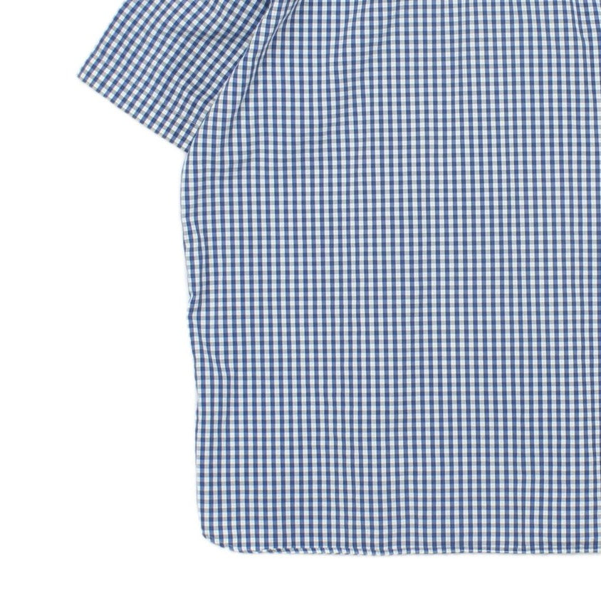 Mens Check Shirt Button Up Short Sleeve