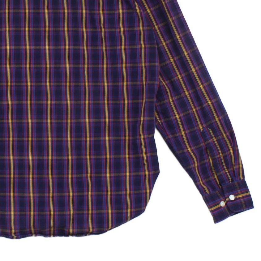 Mens Check Shirt Slim Fit Button Up