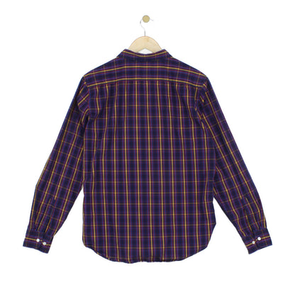 Mens Check Shirt Slim Fit Button Up