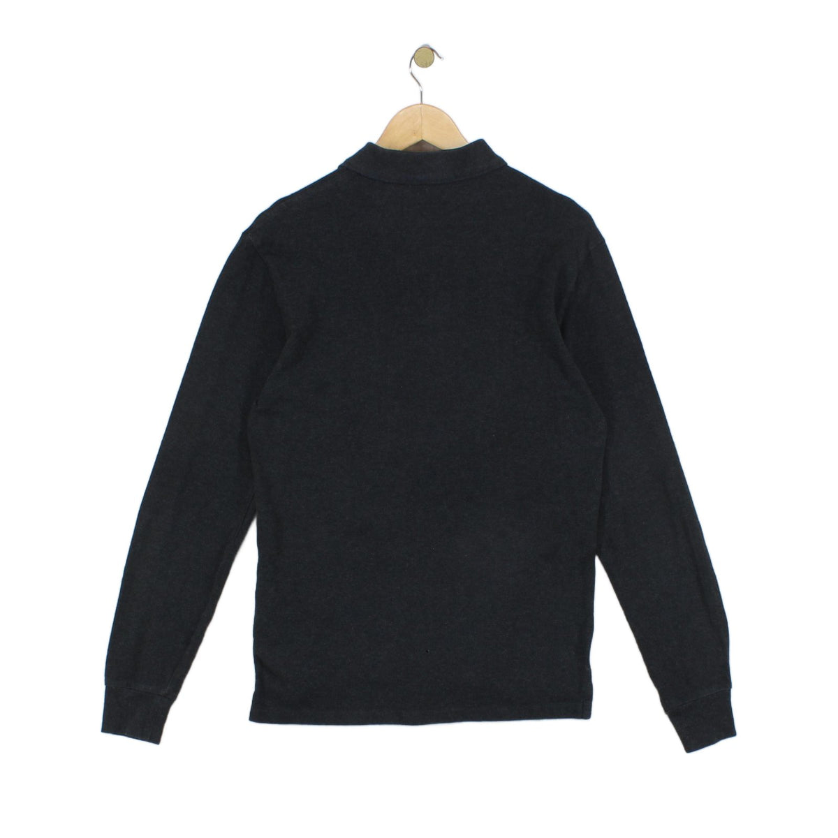 Mens Polo Shirt Slim Fit Long Sleeve Button Collar