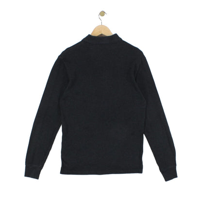 Mens Polo Shirt Slim Fit Long Sleeve Button Collar