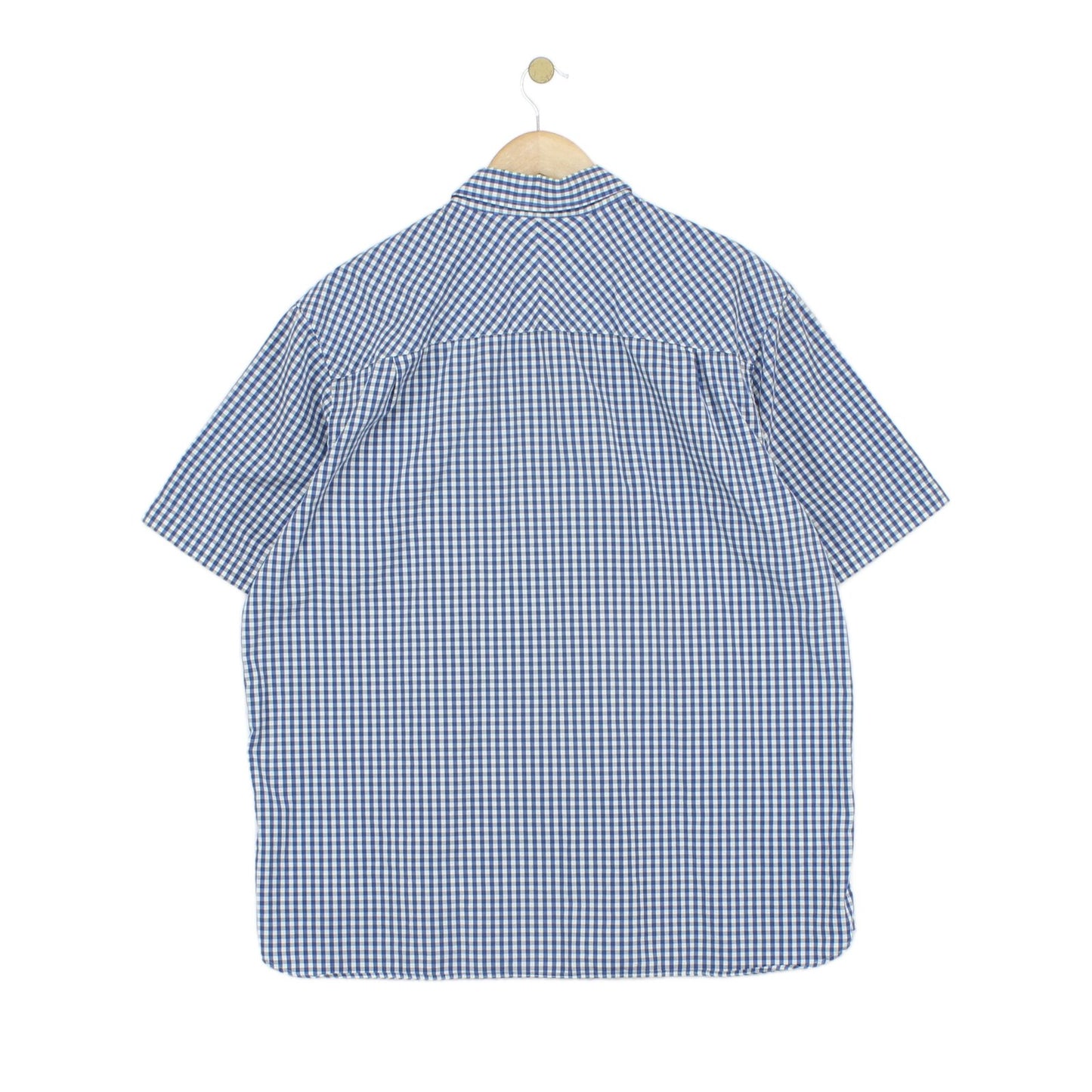 Mens Check Shirt Button Up Short Sleeve