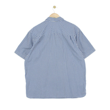 Mens Check Shirt Button Up Short Sleeve