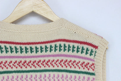 Womens Sweater Vest Jumper Striped
