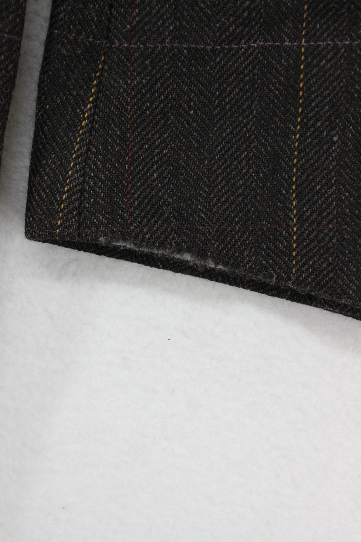 Mens Tweed Overcoat Herringbone Notch Lapel Wool