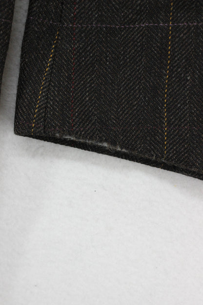 Mens Tweed Overcoat Herringbone Notch Lapel Wool