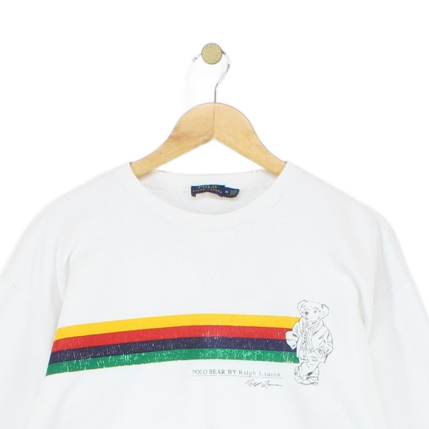 Womens Distressed Sweatshirt Crew Neck Stripes