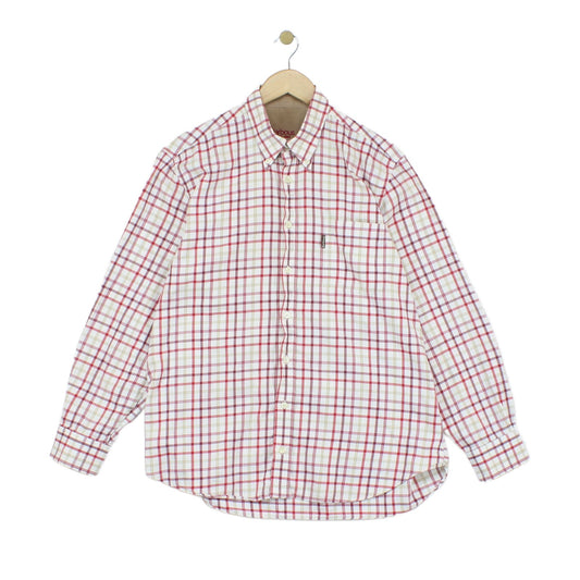 Mens Check Shirt Long Sleeve Button Up