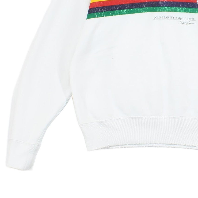 Womens Distressed Sweatshirt Crew Neck Stripes