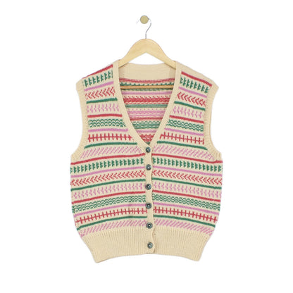 Womens Sweater Vest Jumper Striped