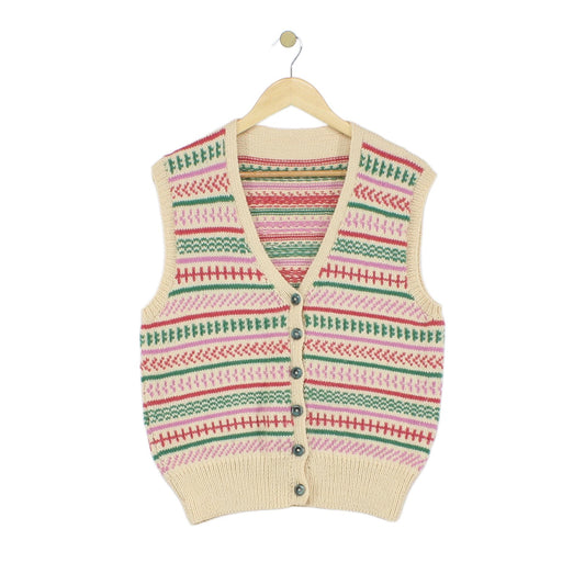 Womens Sweater Vest Jumper Striped