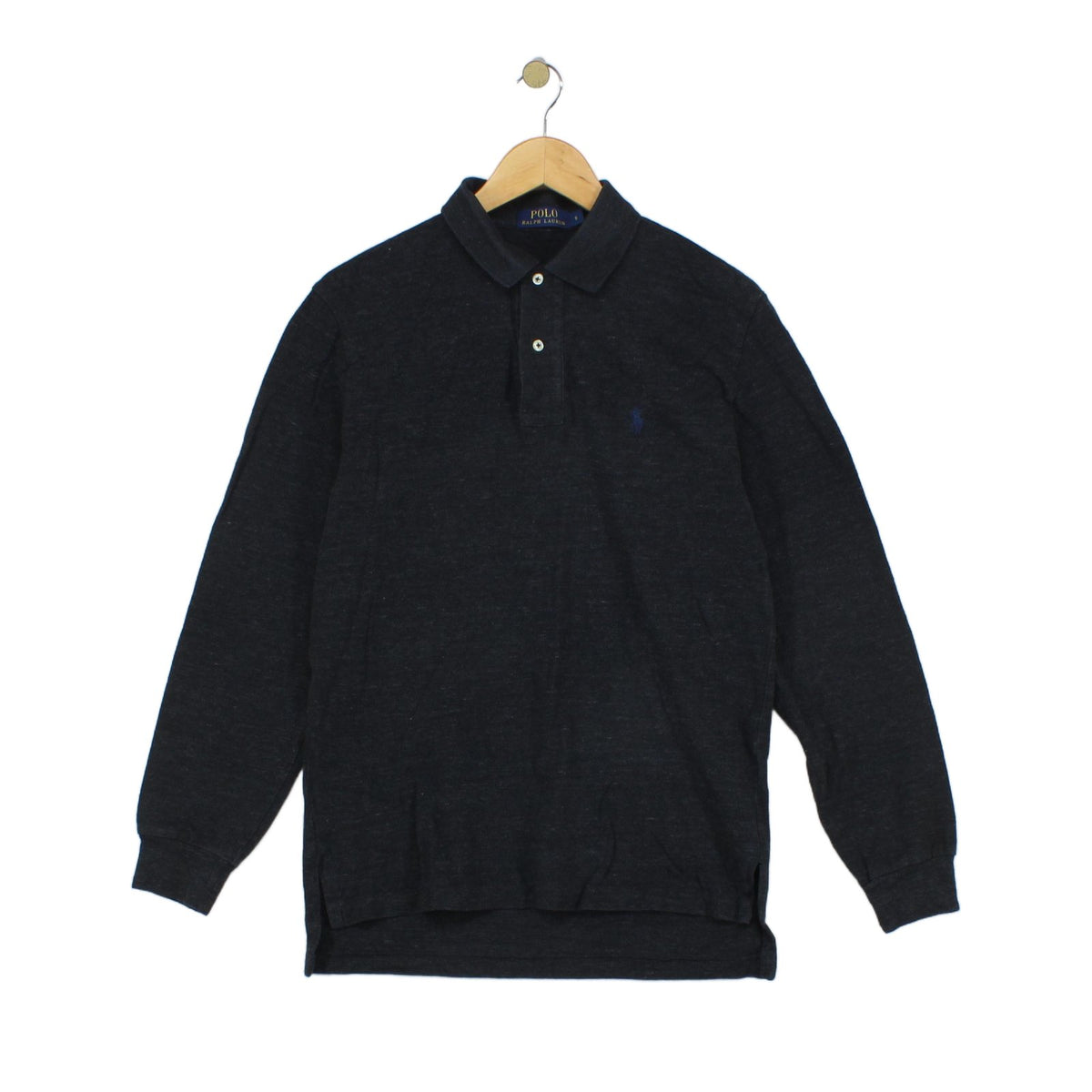 Mens Polo Shirt Collar Long Sleeve Knit Texture