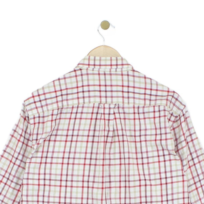 Mens Check Shirt Long Sleeve Button Up
