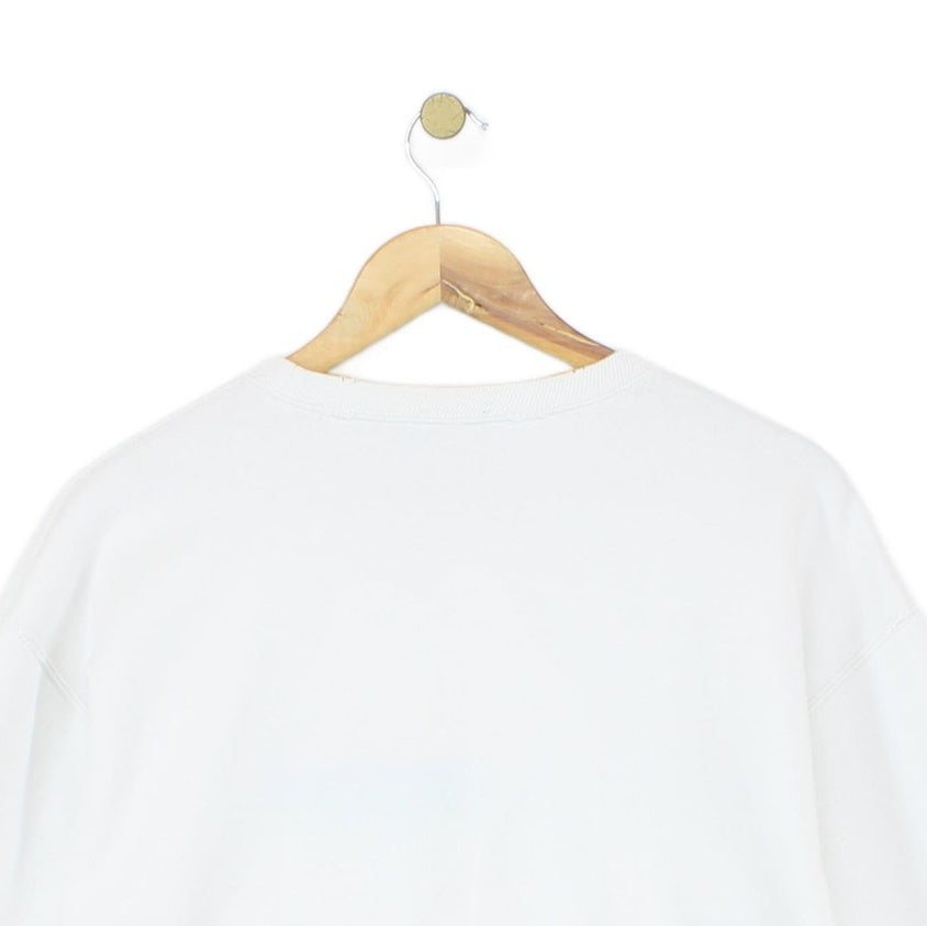 Womens Distressed Sweatshirt Crew Neck Stripes