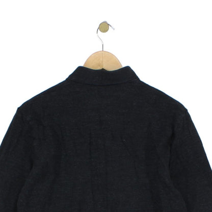 Mens Polo Shirt Collar Long Sleeve Knit Texture