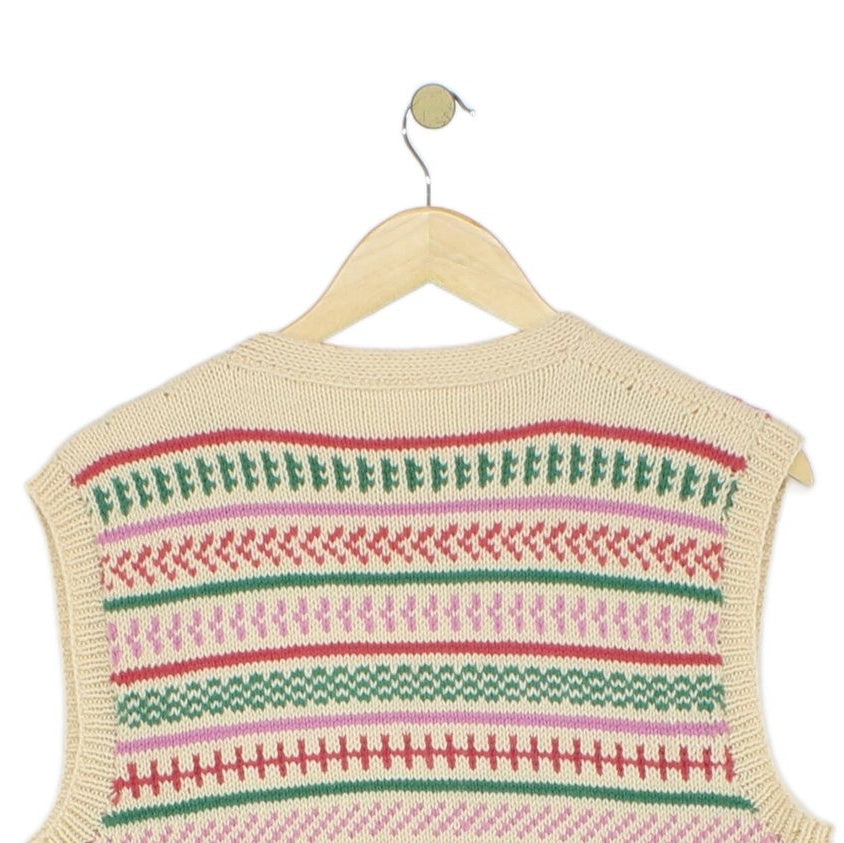 Womens Sweater Vest Jumper Striped