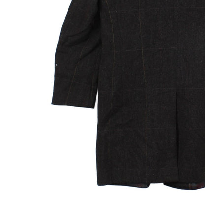 Mens Tweed Overcoat Herringbone Notch Lapel Wool