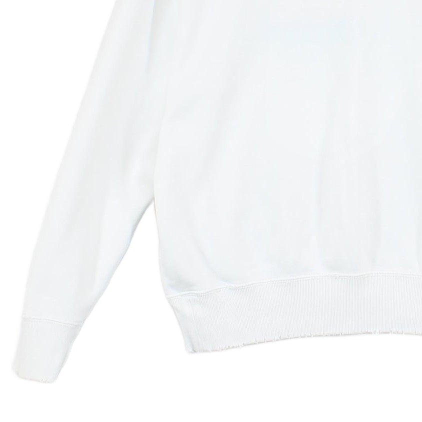 Womens Distressed Sweatshirt Crew Neck Stripes
