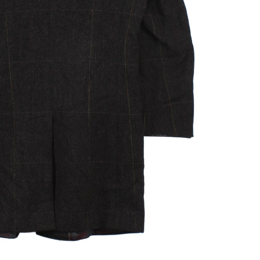 Mens Tweed Overcoat Herringbone Notch Lapel Wool