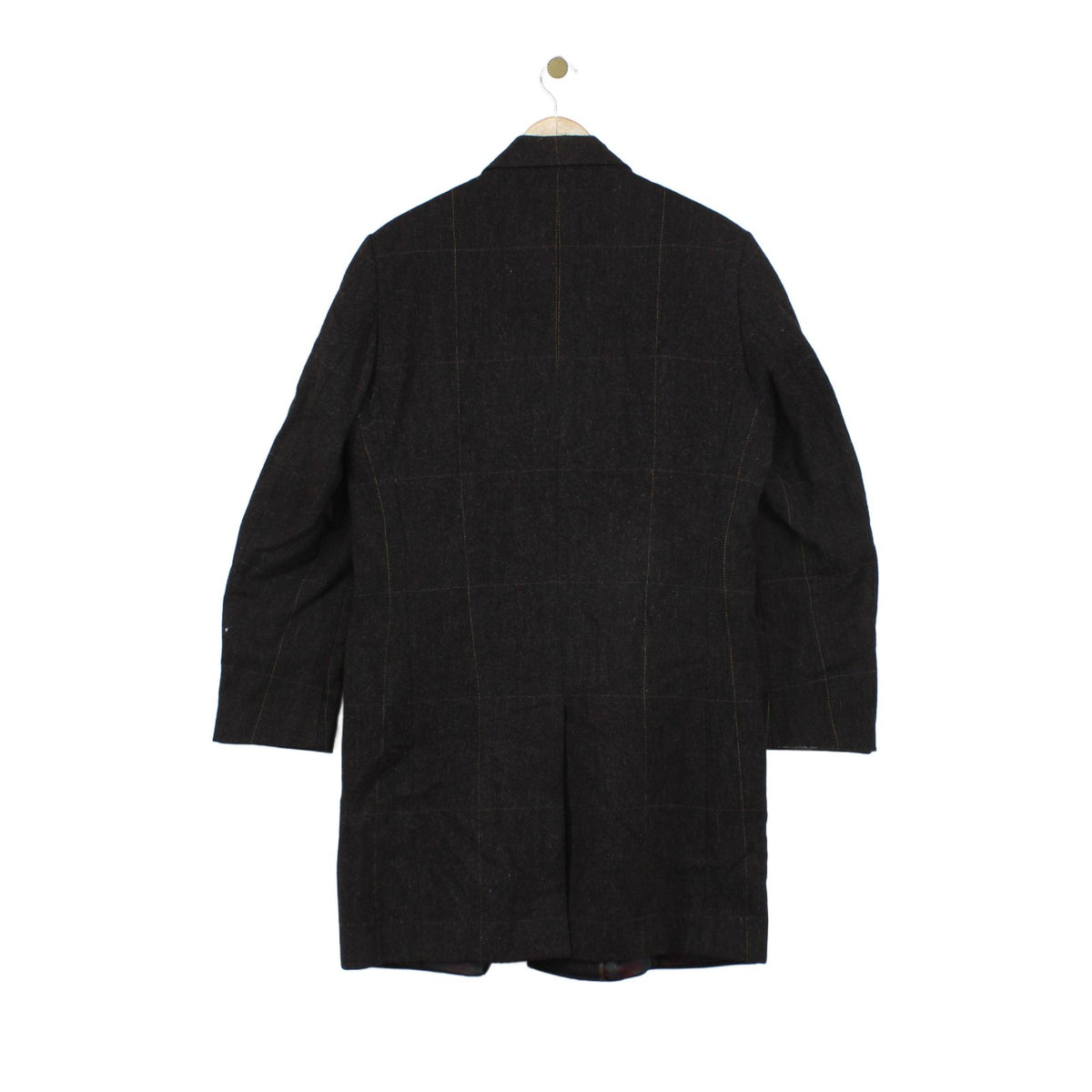 Mens Tweed Overcoat Herringbone Notch Lapel Wool