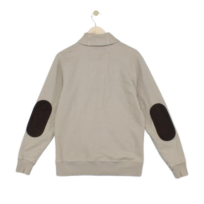 Mens Cowl Neck Sweatshirt Elbow Patches