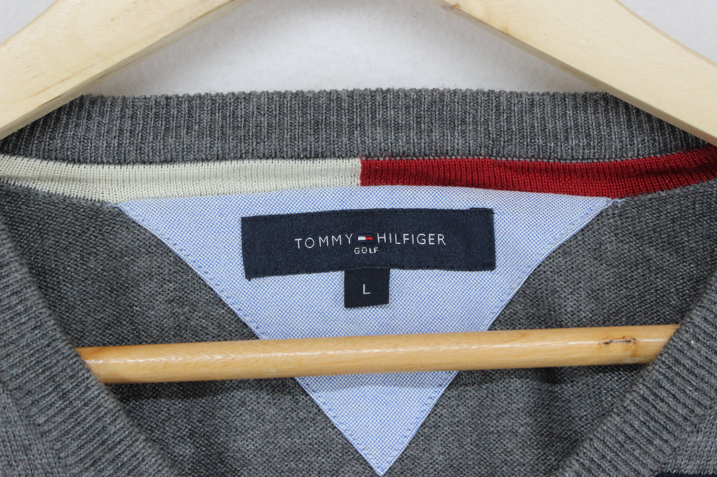 Mens Wool V-Neck Jumper Golf Knit
