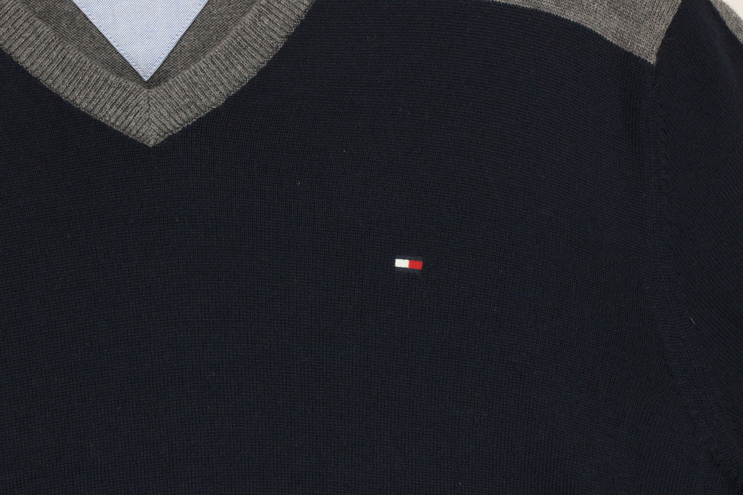 Mens Wool V-Neck Jumper Golf Knit