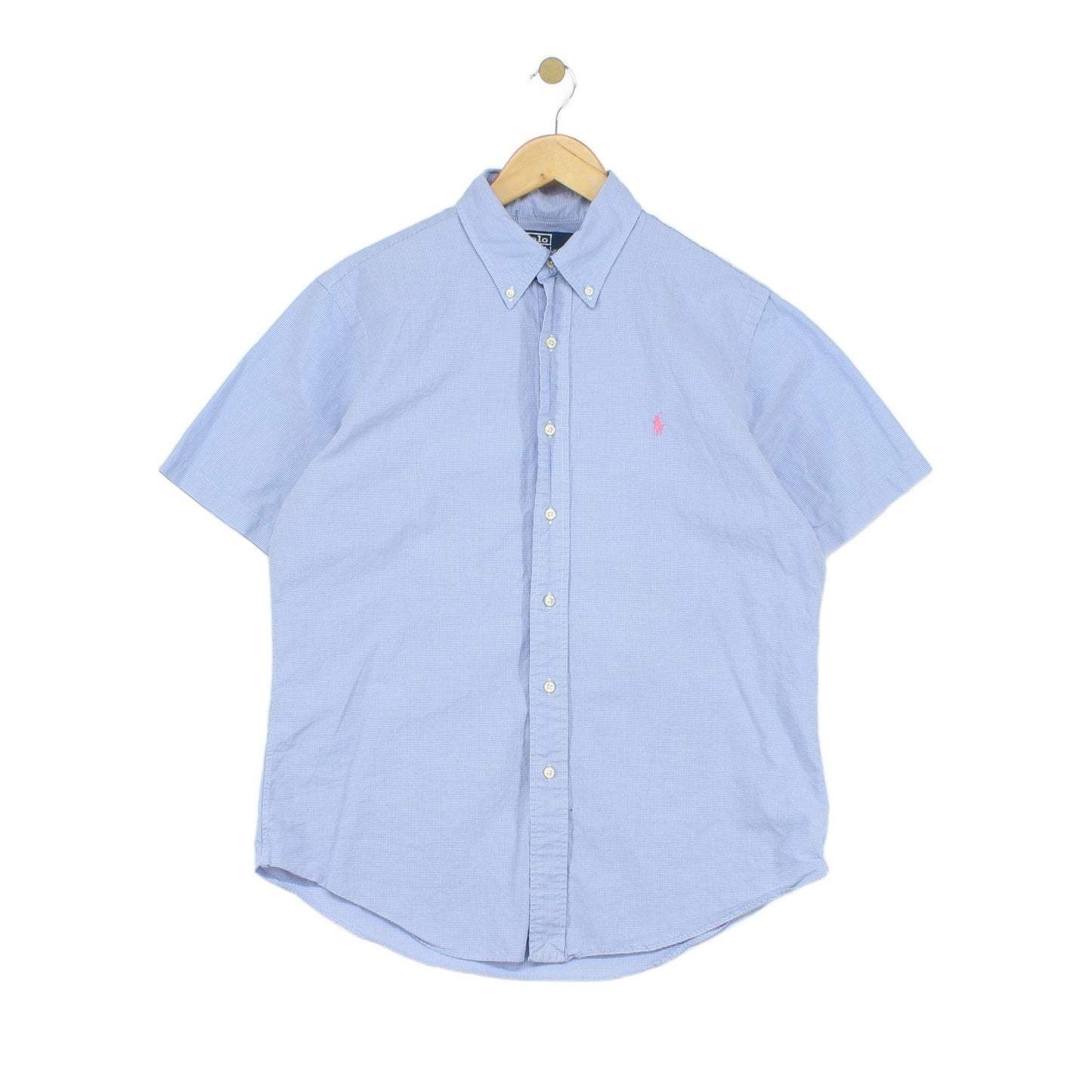 Mens Check Shirt Button Down Short Sleeve