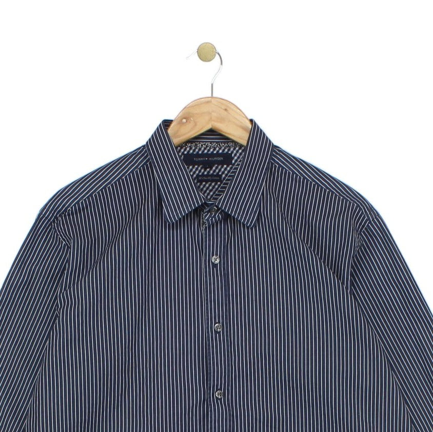 Mens Striped Shirt Button Up Long Sleeve