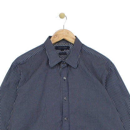 Mens Striped Shirt Button Up Long Sleeve