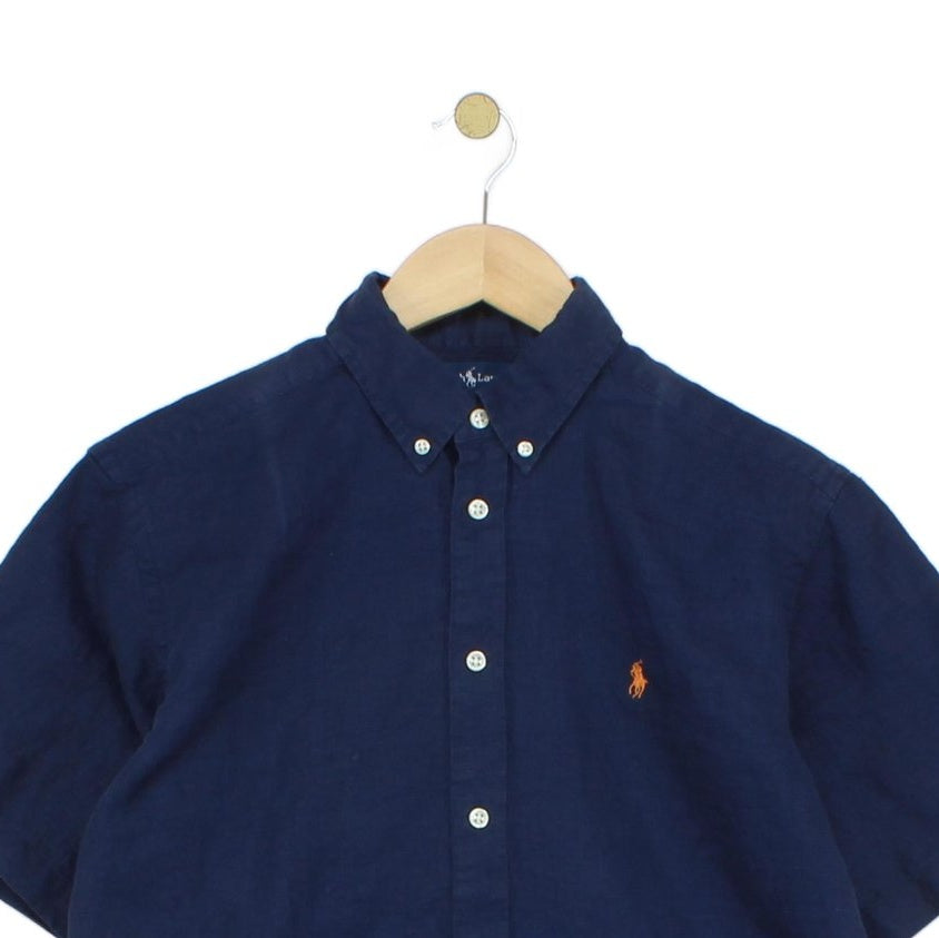 Boys Linen Shirt Button Down Short Sleeve