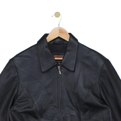 Womens Leather Jacket Collared