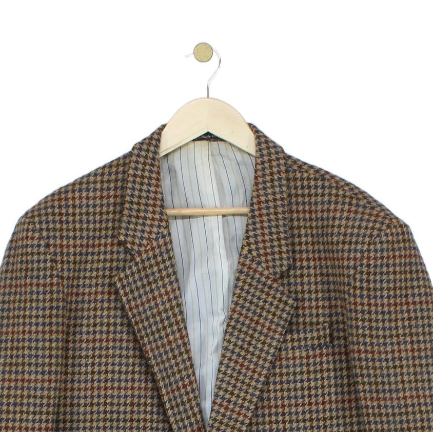 Mens Tweed Blazer Uk Made Check Pattern