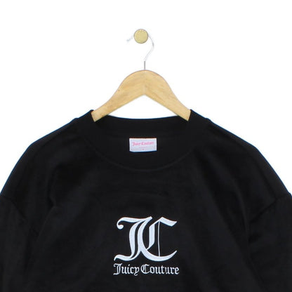 Womens Velour Sweatshirt Embroidered Logo