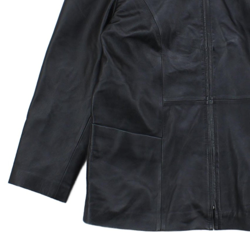 Womens Leather Jacket Collared
