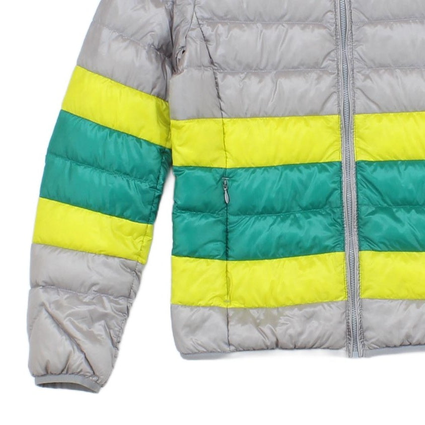 Womens Quilted Jacket Lightweight Hooded Striped Down